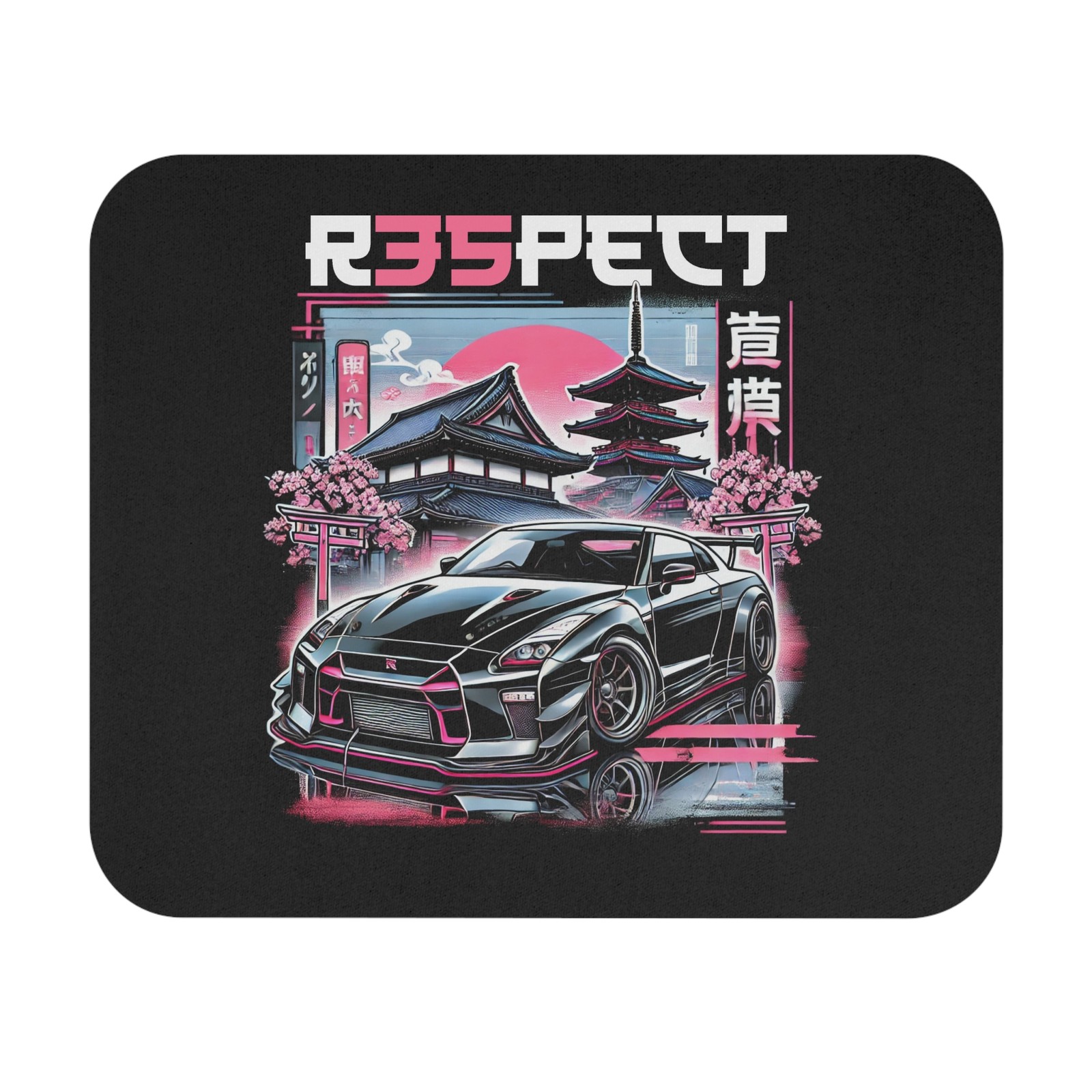 GT-R R35 Mouse Pad JDM Drift Car Japanese Cherry Blossom Desk Mat
