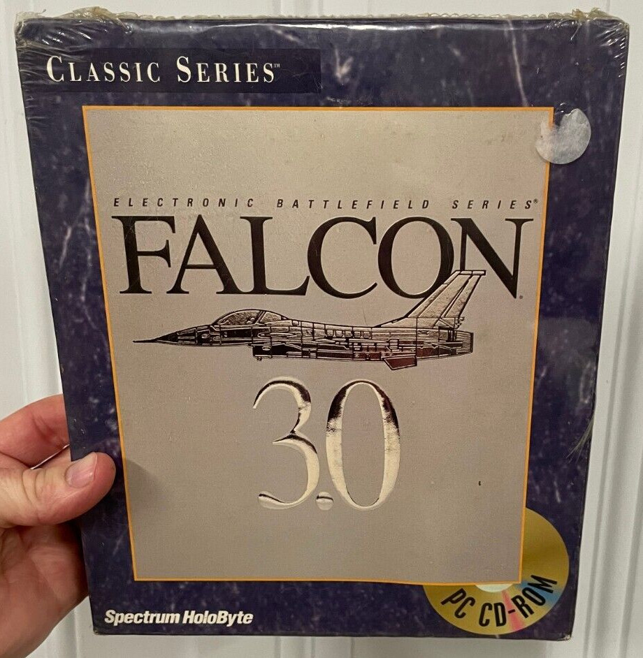 Falcon 3.0 Flight Simulator Factory Sealed Big Box PC 1991 Spectrum Holobyte