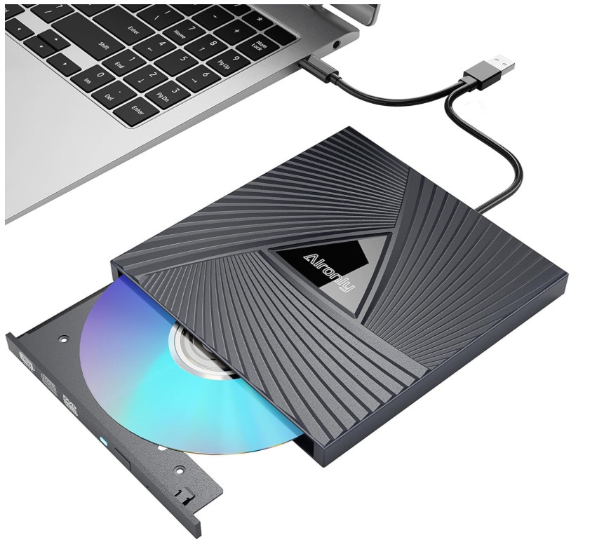 External DVD Drive USB 3.0 Type C CD Reader Burner for Laptop Mac Windows Slim