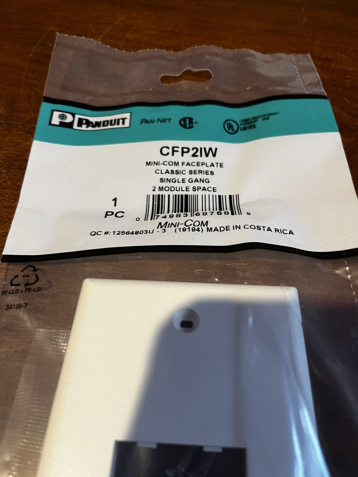 Lot of 3 PANDUIT CFP2IW MINI COM FACEPLATE CLASSIC SERIES SINGLE GANG 2 MODULE 