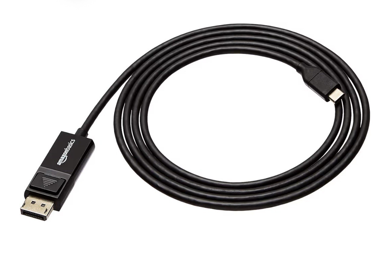 A- Basics USB-C to DisplayPort bidirectional cable, 6 feet, black