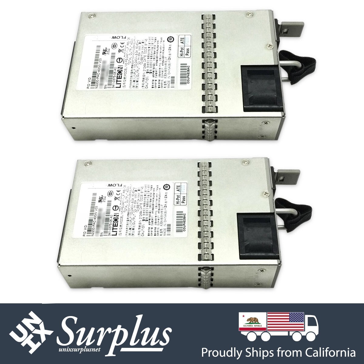 2x Cisco 400W PSU 80 Plus Platinum PS-2421-1-LF Power Supply for Nexus N2K N3K