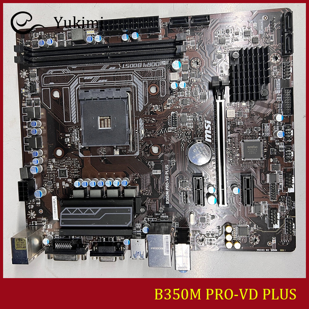 FOR MSI B350M PRO-VD PLUS AMD DDR4 32GB VGA DVI Motherboard Test OK