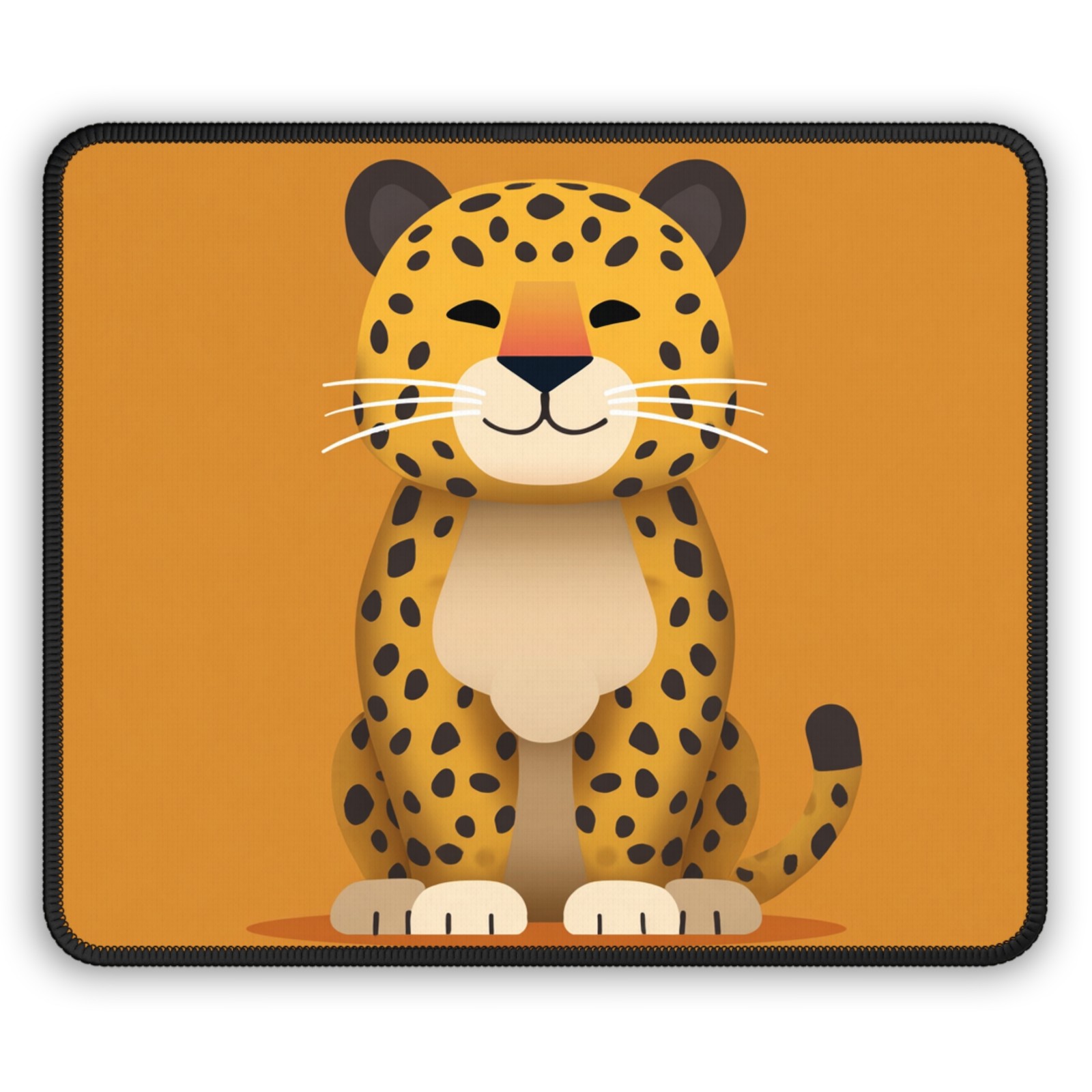 Cute Cartoon Leopard Gaming Mouse Pad | Orange Animal Desk Mat