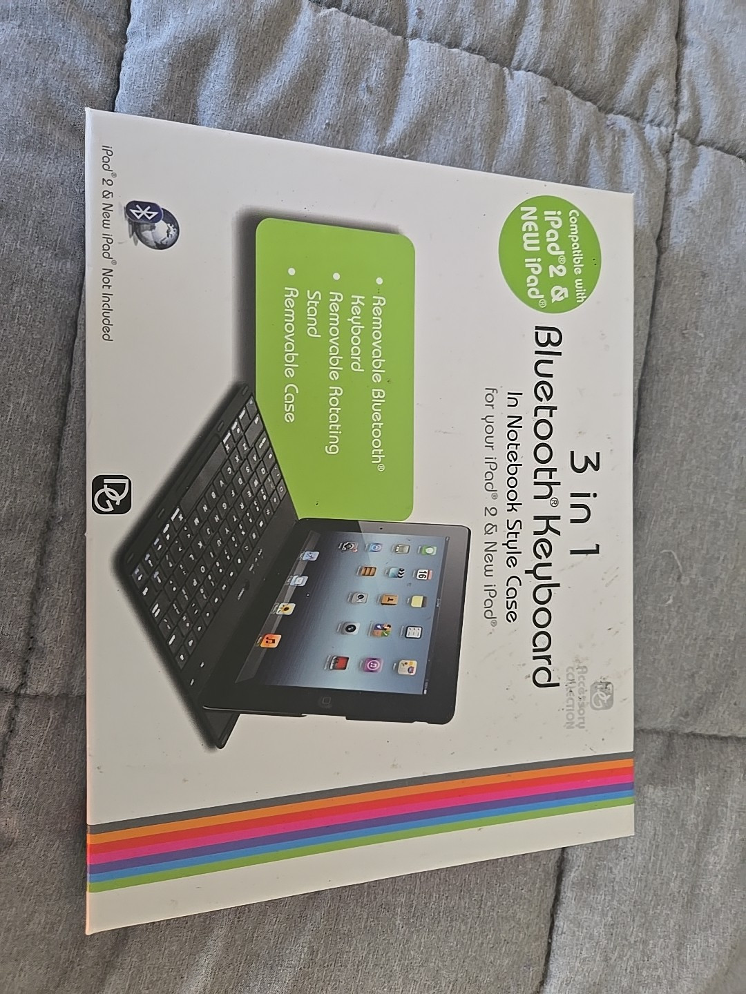 3 in 1 Bluetooth Keyboard In Notebook Style Case For Your iPad 2 & New iPad