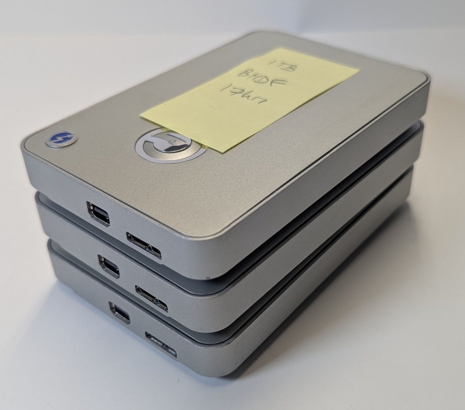 (3) Used 1TB G-Drive USB3/Thunderbolt2 Portable External Hard Drives