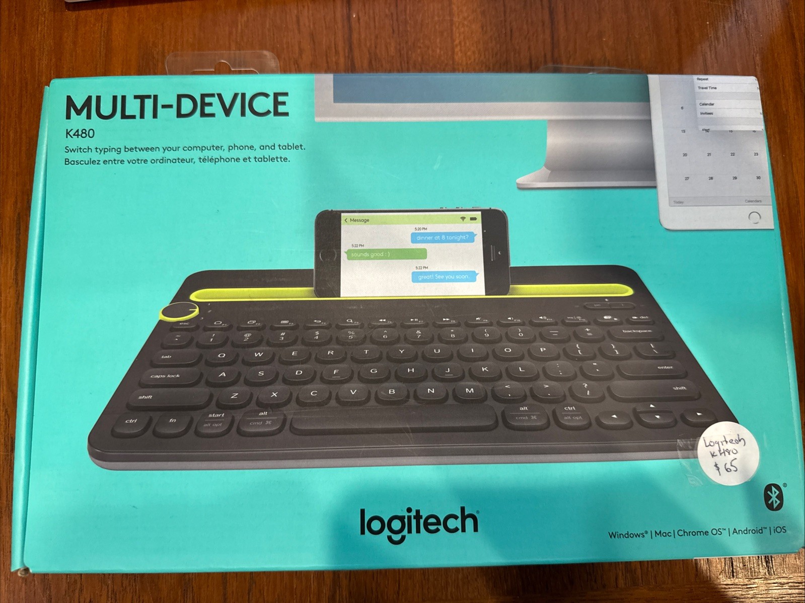 Logitech K480 Bluetooth Wireless Multi-Device Keyboard 920-006342 (sealed)