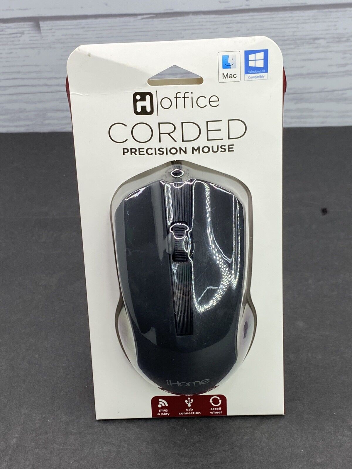 iHome Wired Precision Mouse BLACK Windows 10 and MAC IHM610B-BL NEW