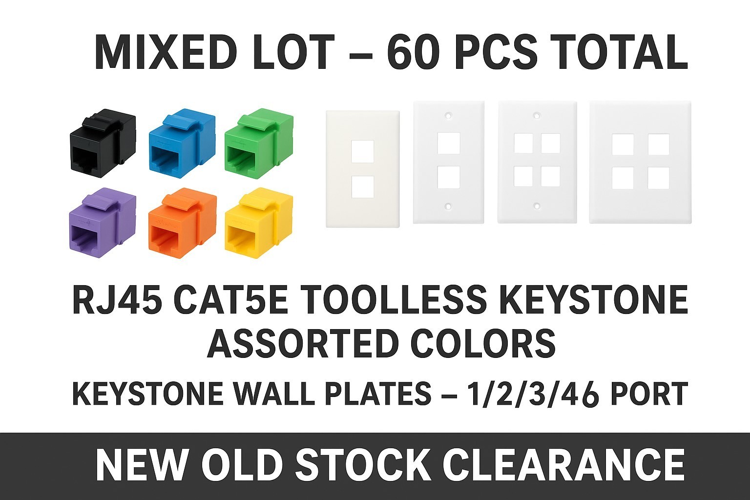 Brand new, Cat5e Tooless Keystone Jack, Low price, Low price , 