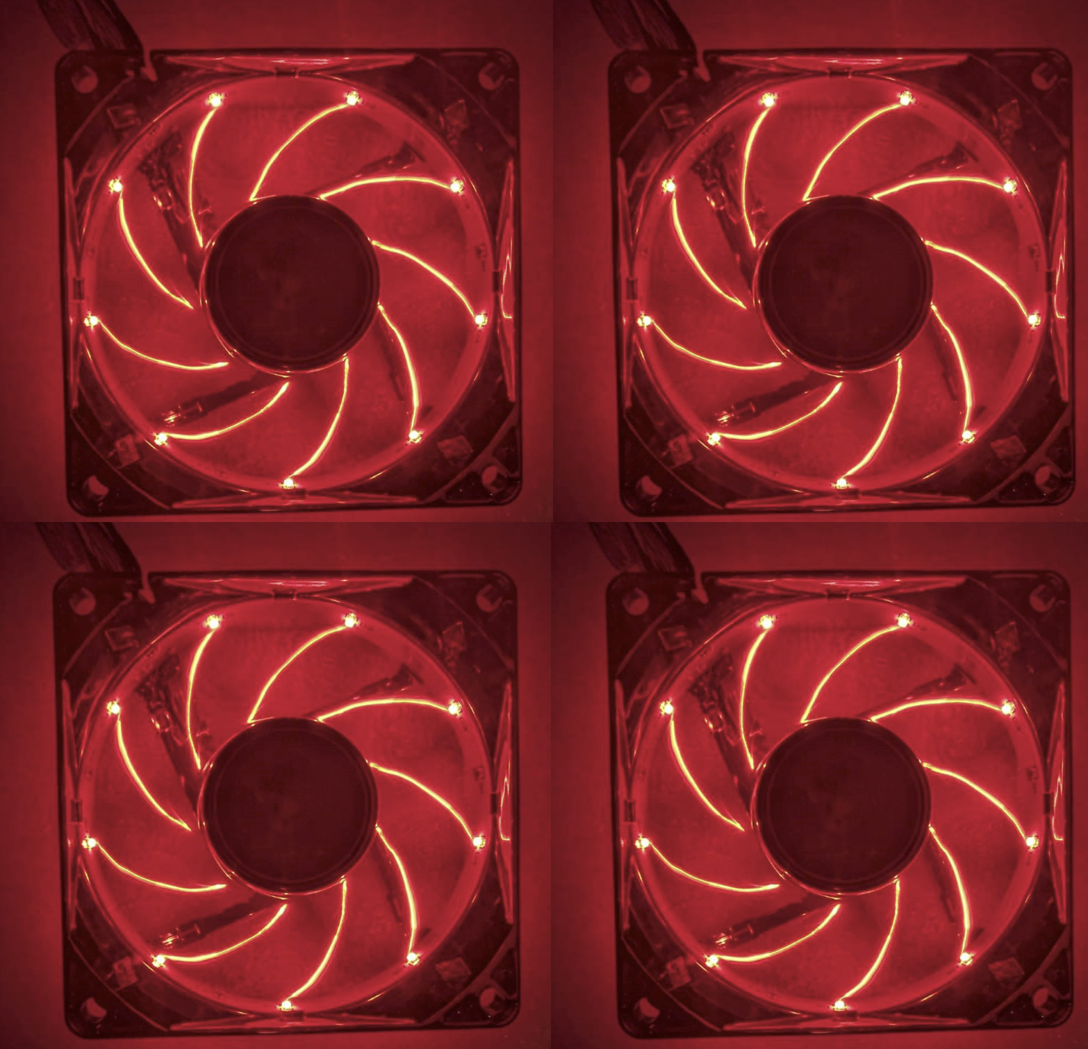 Enermax 80mm x 25mm Twister Bearing Red LED Computer Case 3-pin Fan (Set of 4)