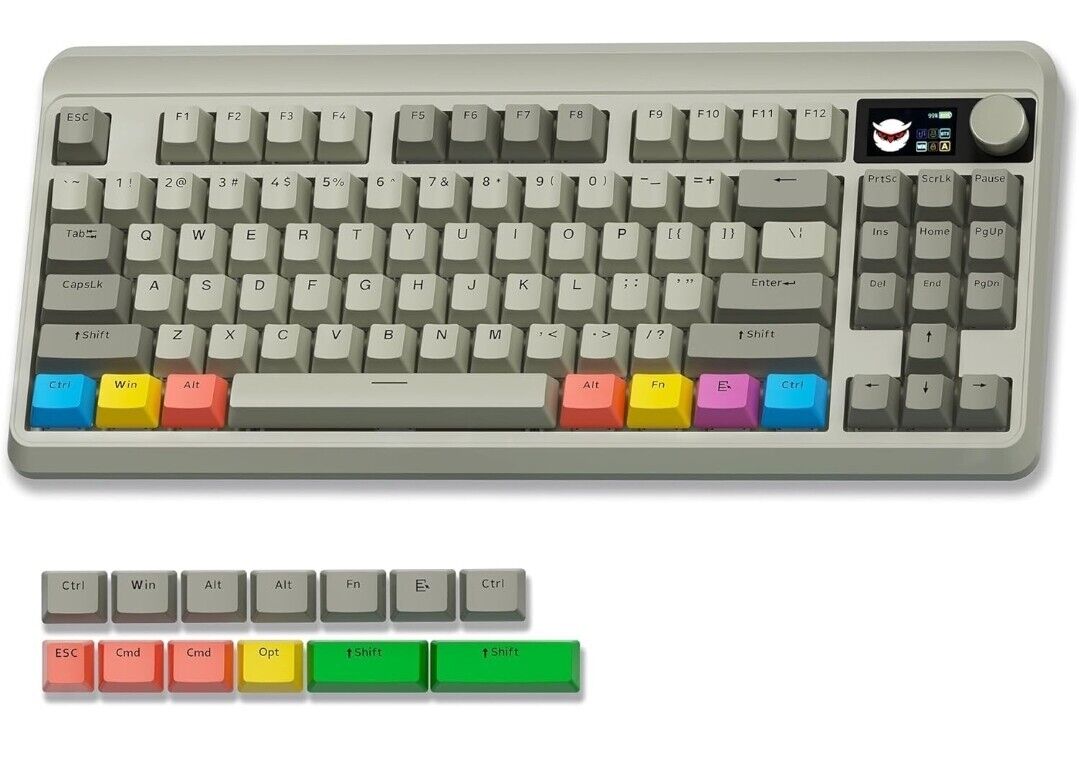 COSTOM XVX Retro M87 Pro 75% Gaming Mechanical Keyboard, Bluetooth, OLED Display