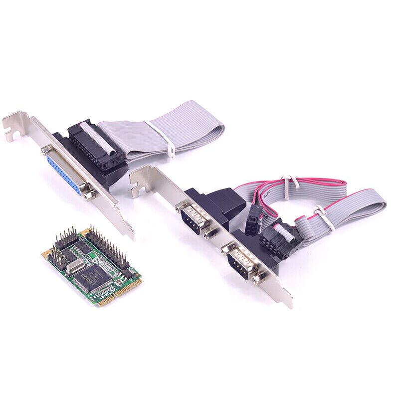 Mini PCIe to 2 Port RS232 & LPT DB25 Parallel IEEE 1284 Controller card adapter