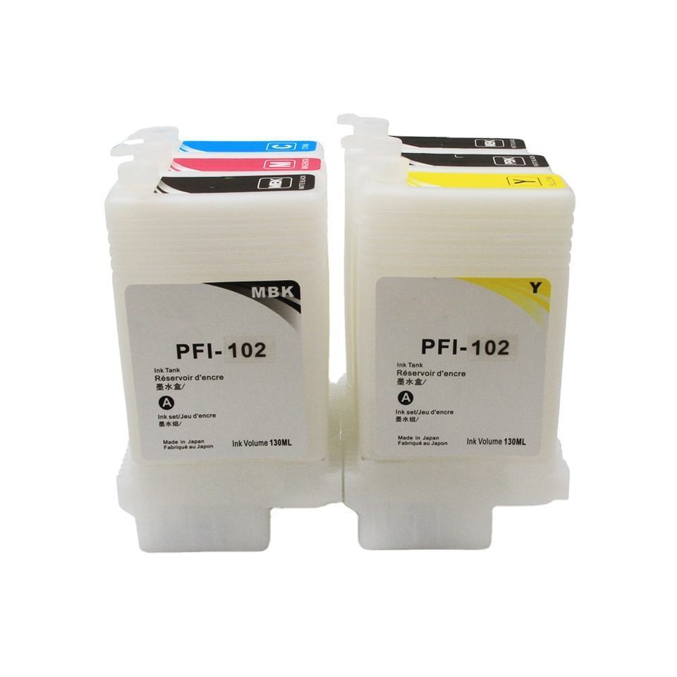 6PC Refillable Ink Cartridge With Chip for Canon IPF650/655 /750/755/760 Printer