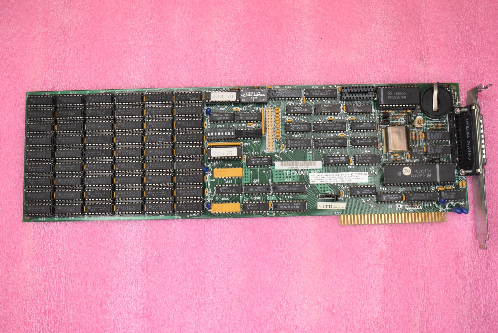 Tecmar PC-Mate Captain 384k RAM RTC LPT Serial Combo 8bit ISA Card PC - TESTED