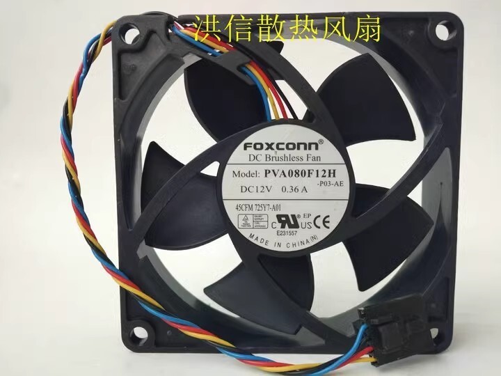 FOXCONN PVA080F12H 8020 DC12V 0.36A 80*80*20MM 8CM 4-Pin Inverter Cooling Fan