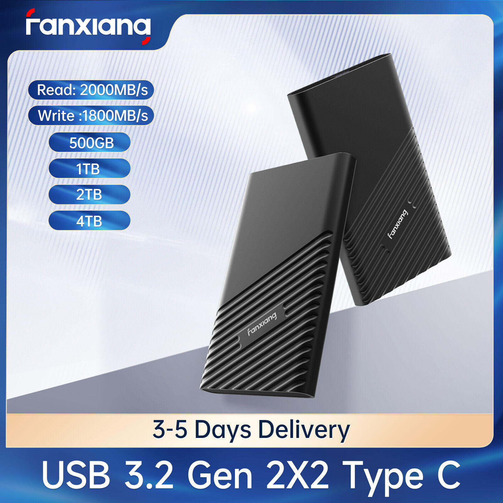 Fanxiang 1TB 512GB External SSD 2TB 2050MB/s USB 3.2 Portable Solid State Drive