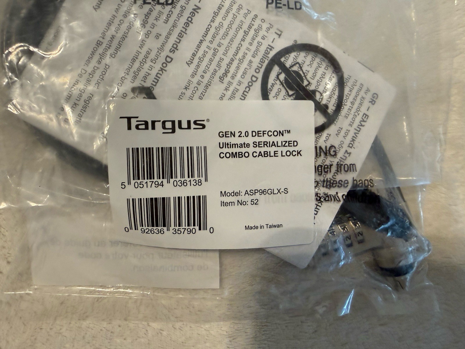 Targus Gen 2.0 DEFCON Laptop Padlock
