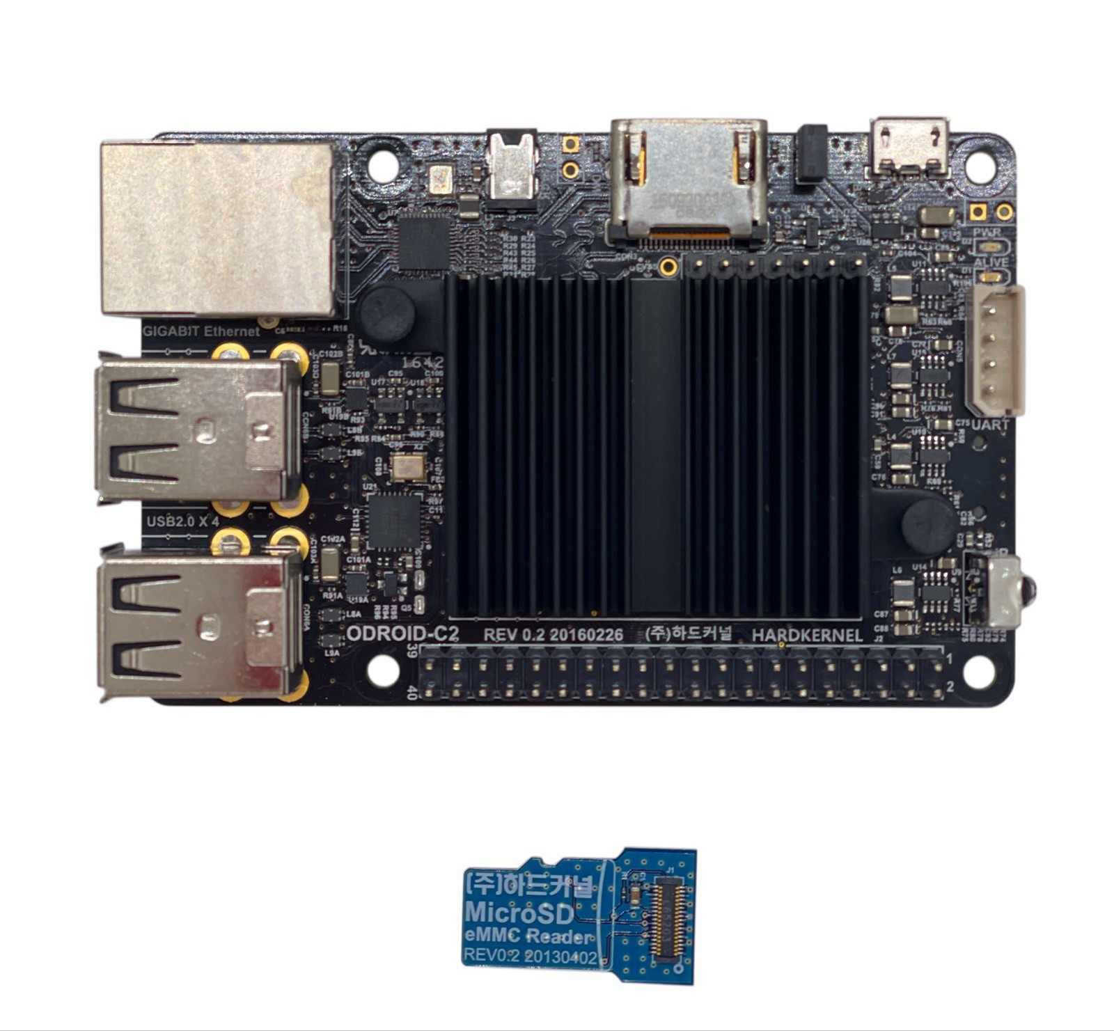 HardKernel ODROID-C2 2GB Amlogic S905 Quad-Core SBC w/ eMMC Reader