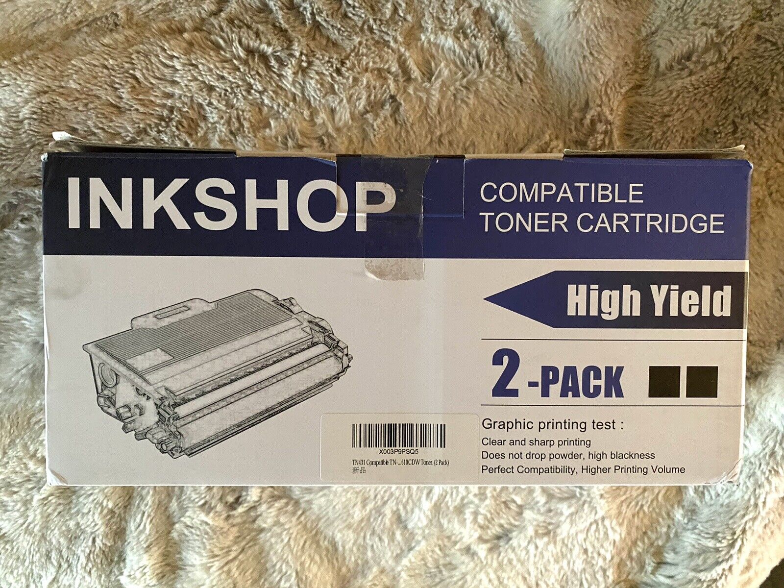 Ink Shop TN-431 Black High Yield Compatible Toner Cartridge 2 Pack New In Box