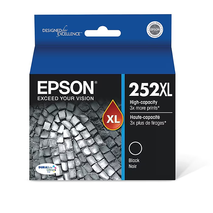 Epson T252XL120 252XL High Capacity Black Ink Cartridge - Black