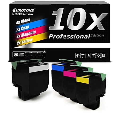 Eurotone 10x Toner Cartridge Compatible for Lexmark Multicolor et-eco#200