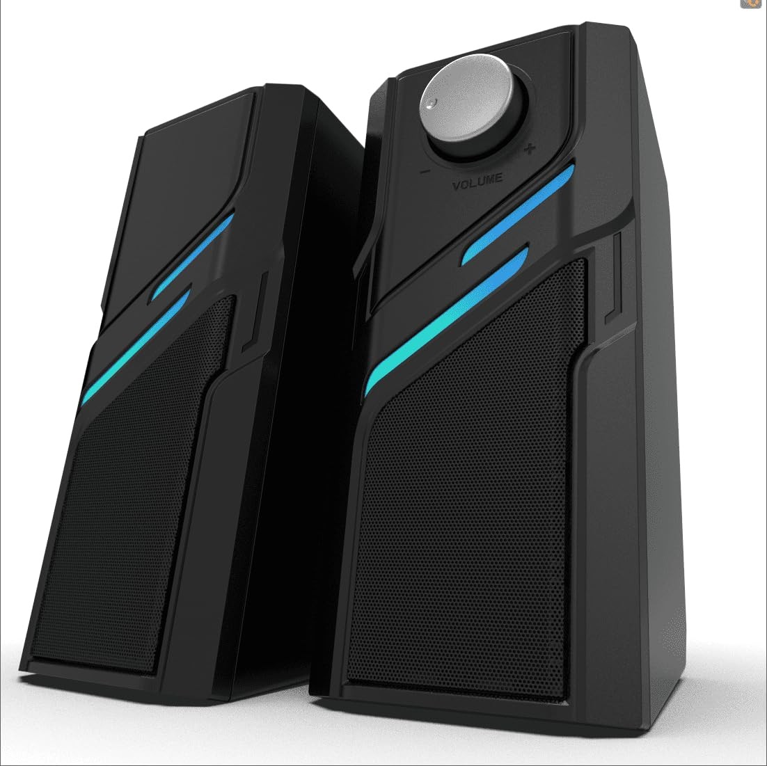 Computer Speakers for Desktop PC with Easy Knob, Clear Powerful Sound, Touch ...
