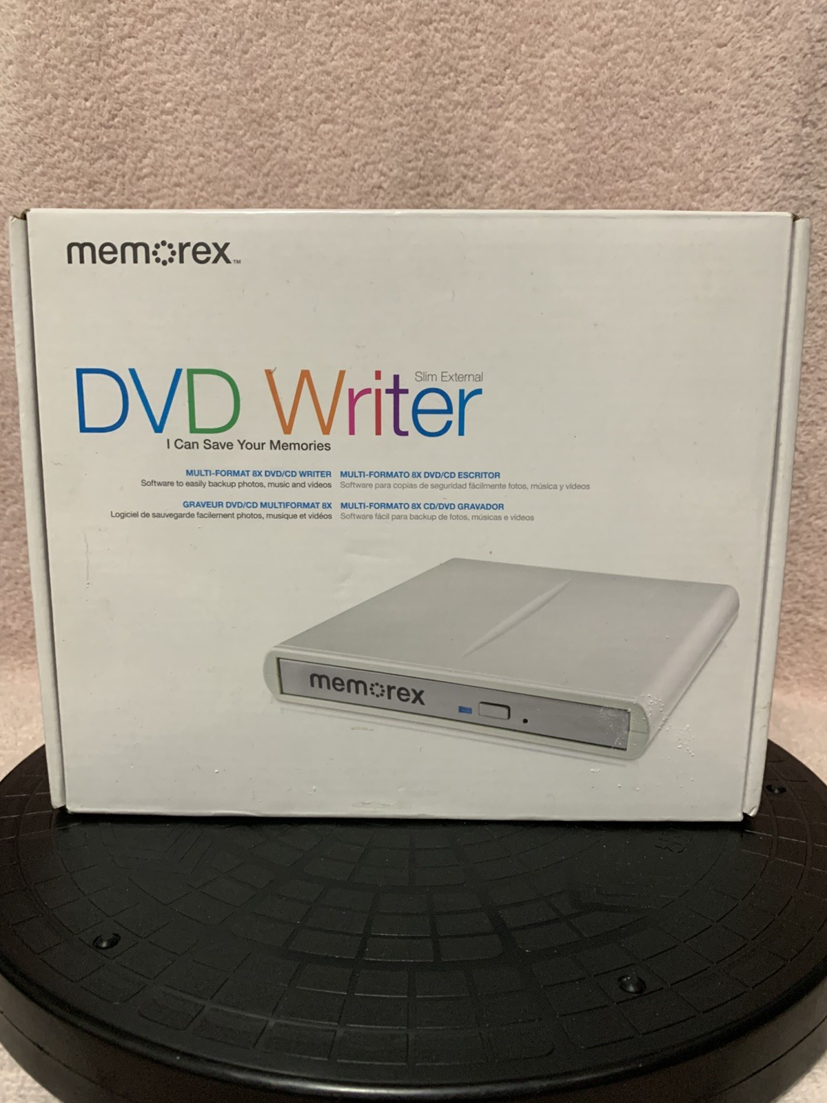 Memorex MDW218B Slim External CD/DVD Writer DVD 8X CDR 24X USB Powered Burner