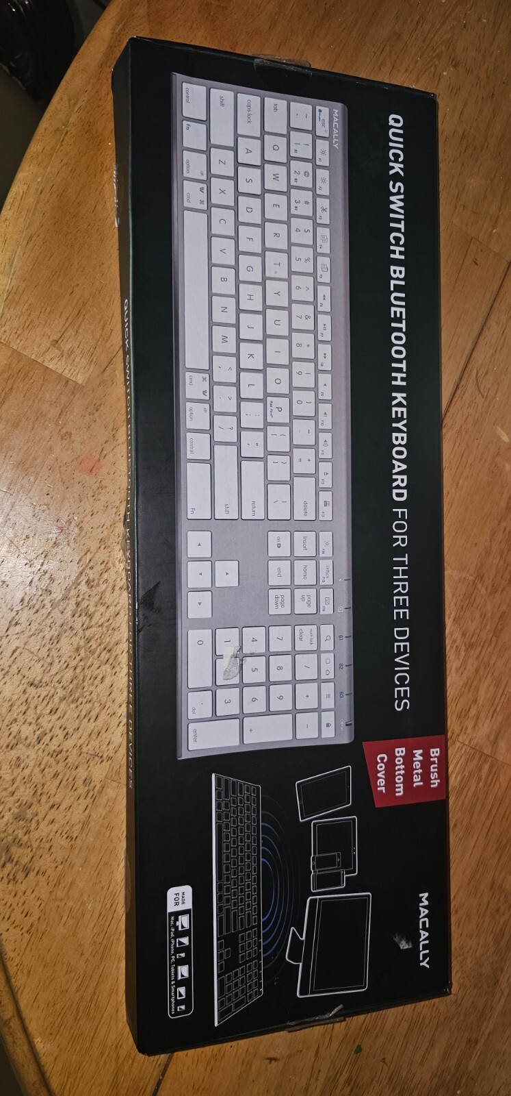 Macally Quick Switch Bluetooth Keyboard for Three Devices #ACEBTKEY