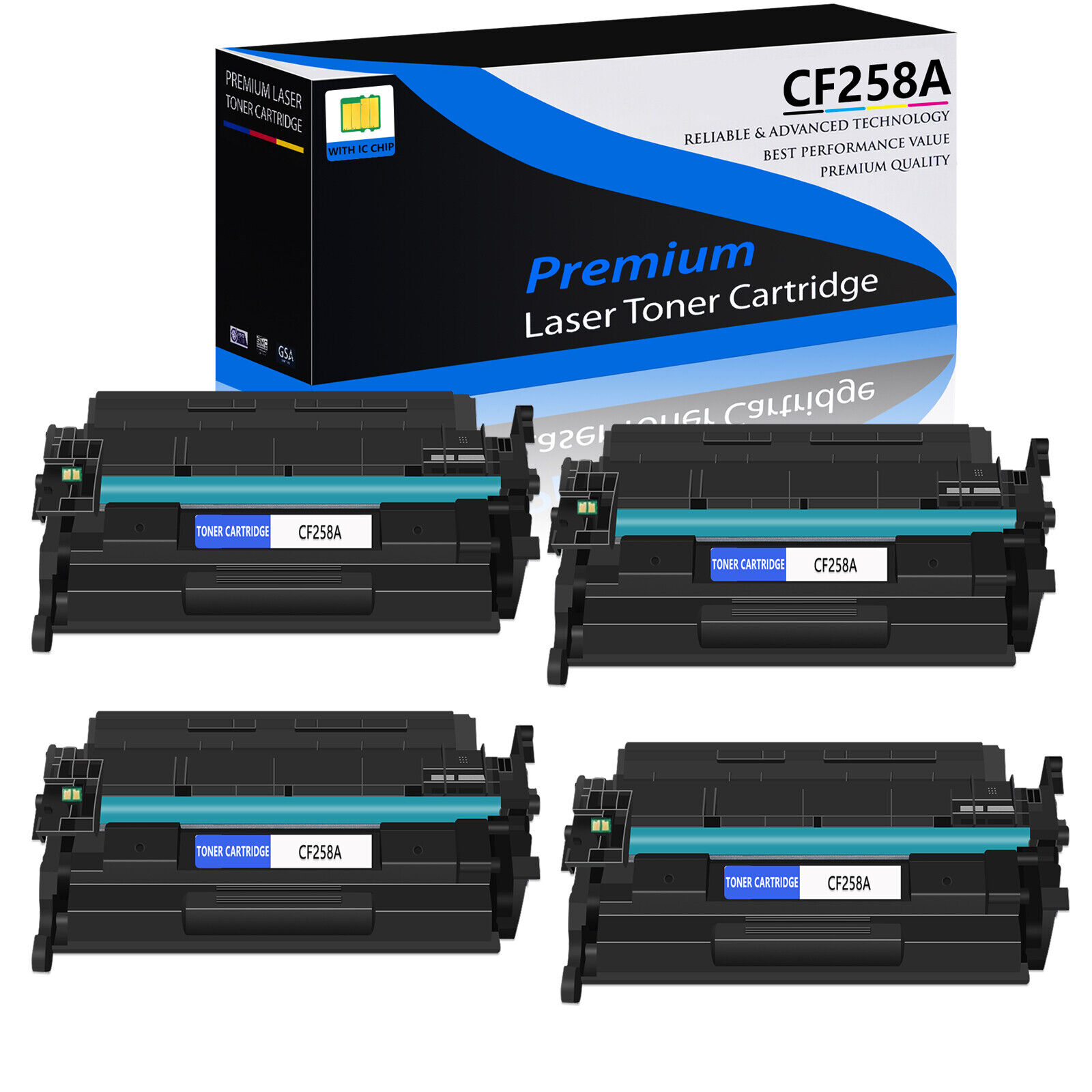 4PK CF258A 58A Toner For HP LaserJet Pro MFP M428 M404n M428dw M428fdn With Chip