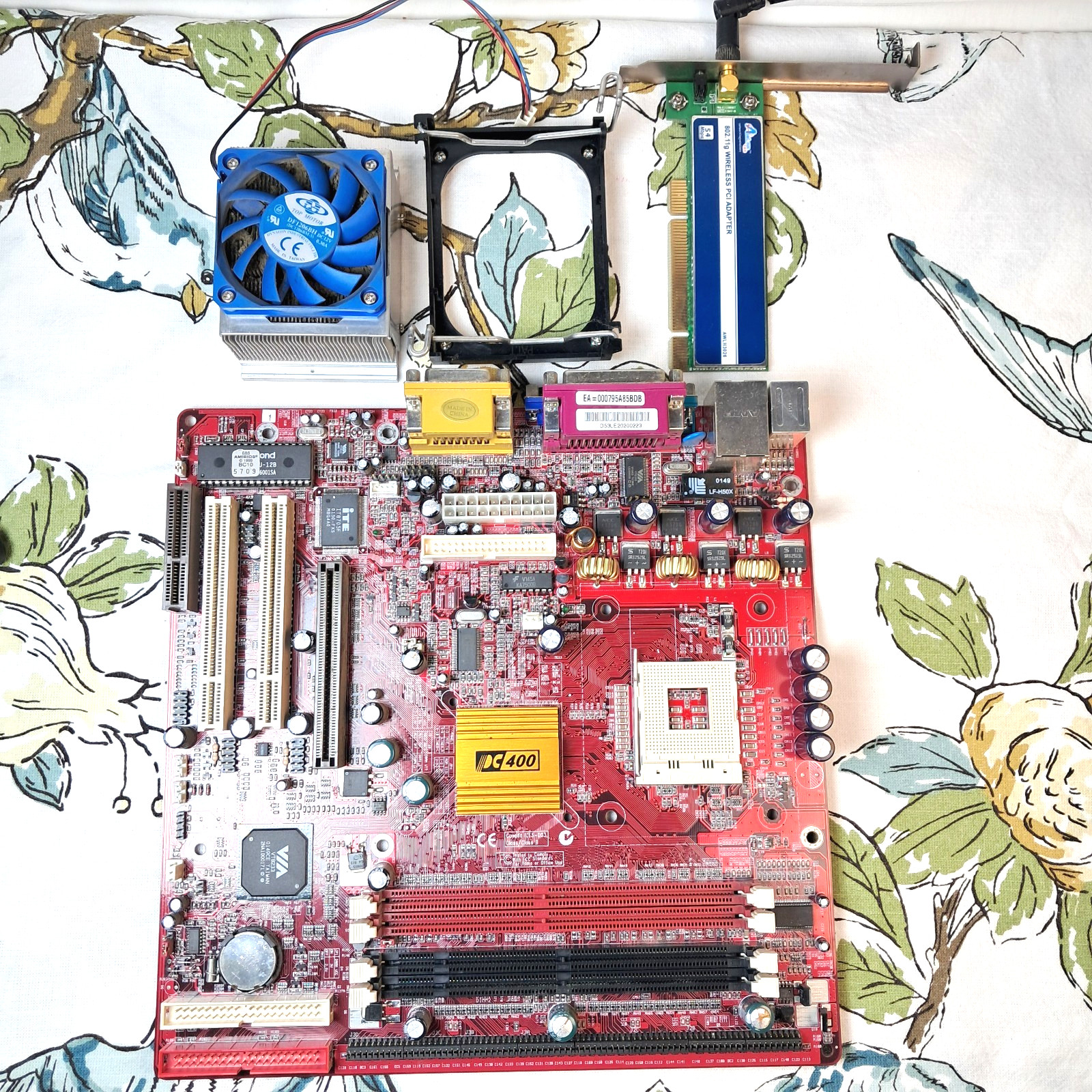 Legacy E206922 PS-1 Motherboard PCChips/Hsin Tech M927LR V1.1 w Fan, PCI Adapter