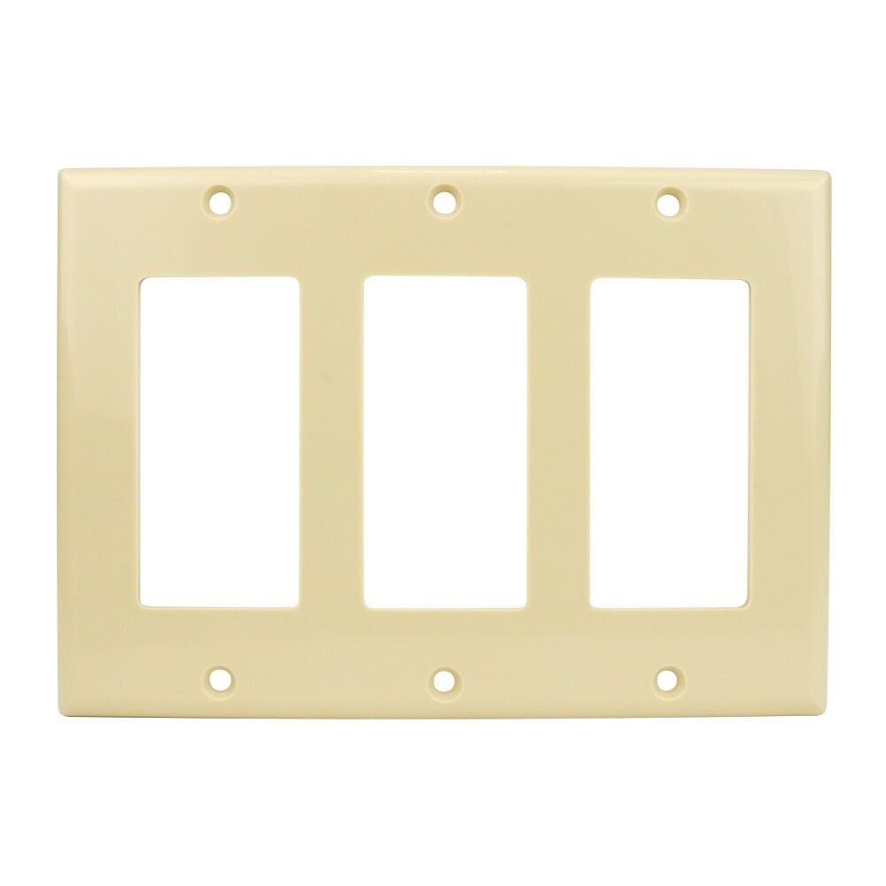 Construct Pro Decorative Triple Gang Wall Plate (Ivory)