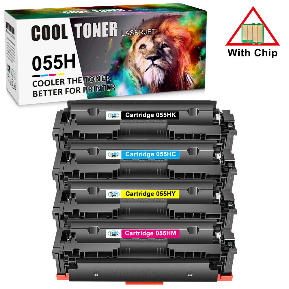 4PK Toner Compatible for Canon 055H 055 imageCLASS MF741Cdw MF743Cdw With Chip