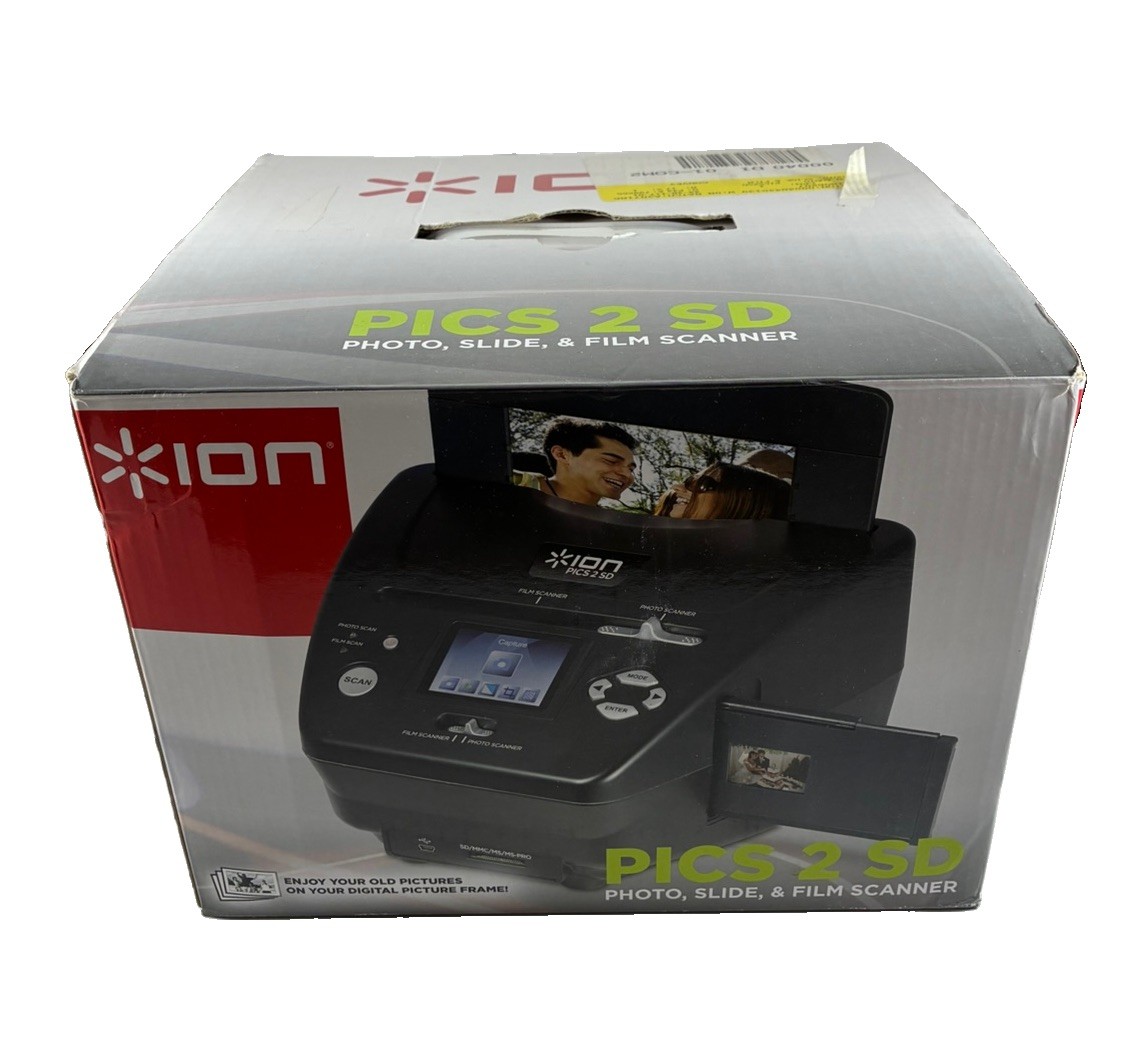 ION Audio Pics 2 - SD Photo, Slide & Film Scanner w SD Card, Untested