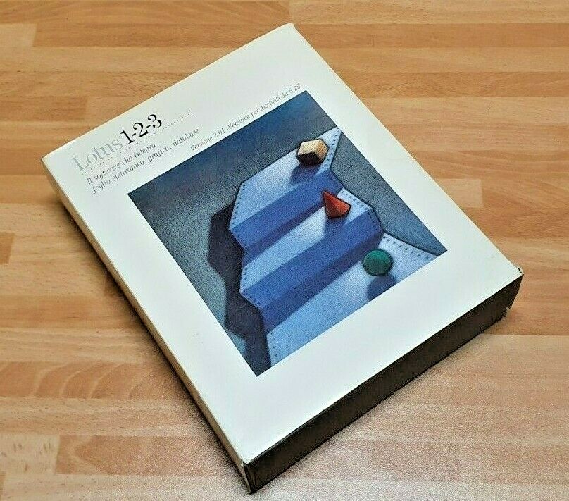 Lotus 1-2-3 Version 2.01 - Floppy 5.25" Original Italian - 1987 VINTAGE Rare