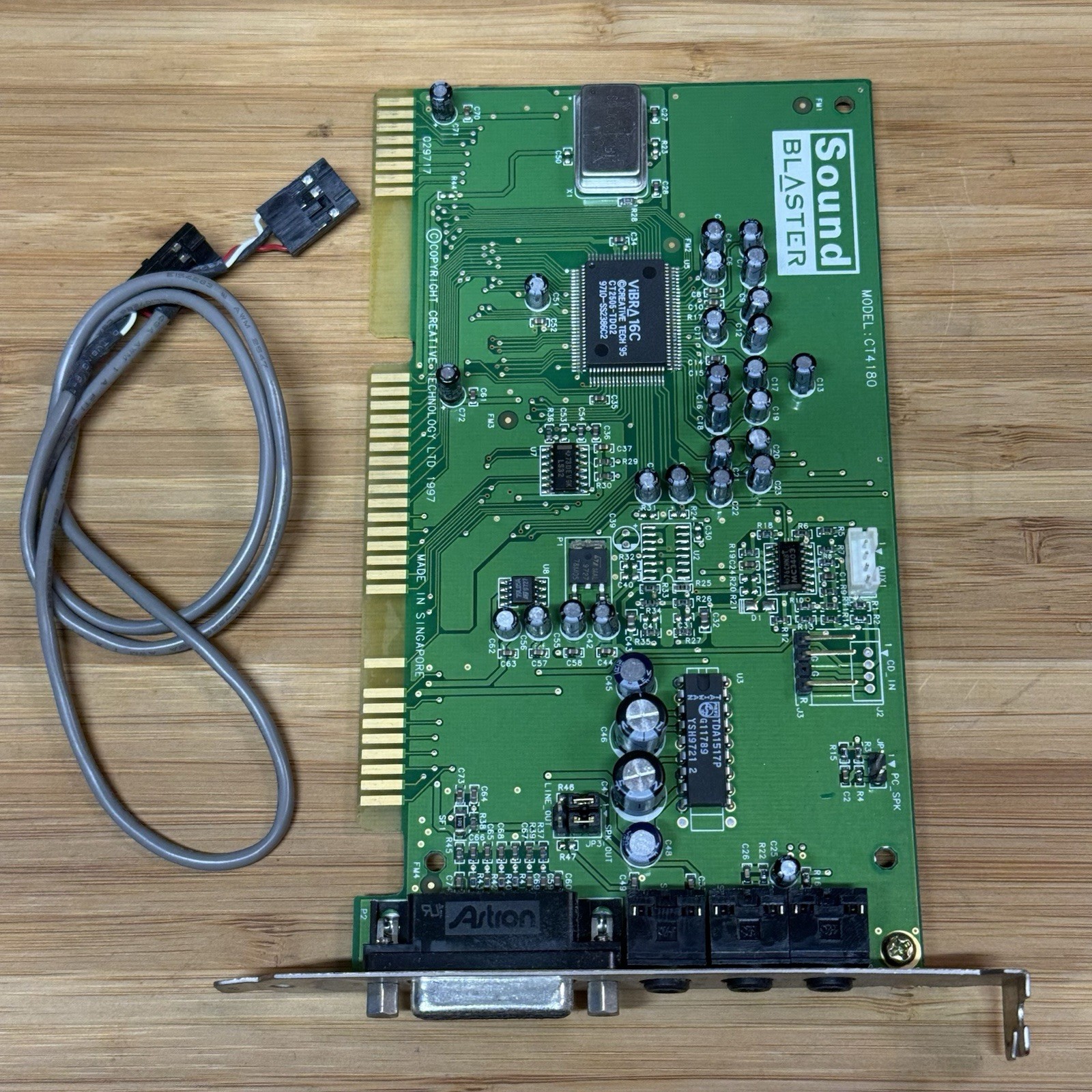 Creative Sound Blaster 16 Vibra 16C CT4180 ISA Sound Card +CD Audio Cable Tested