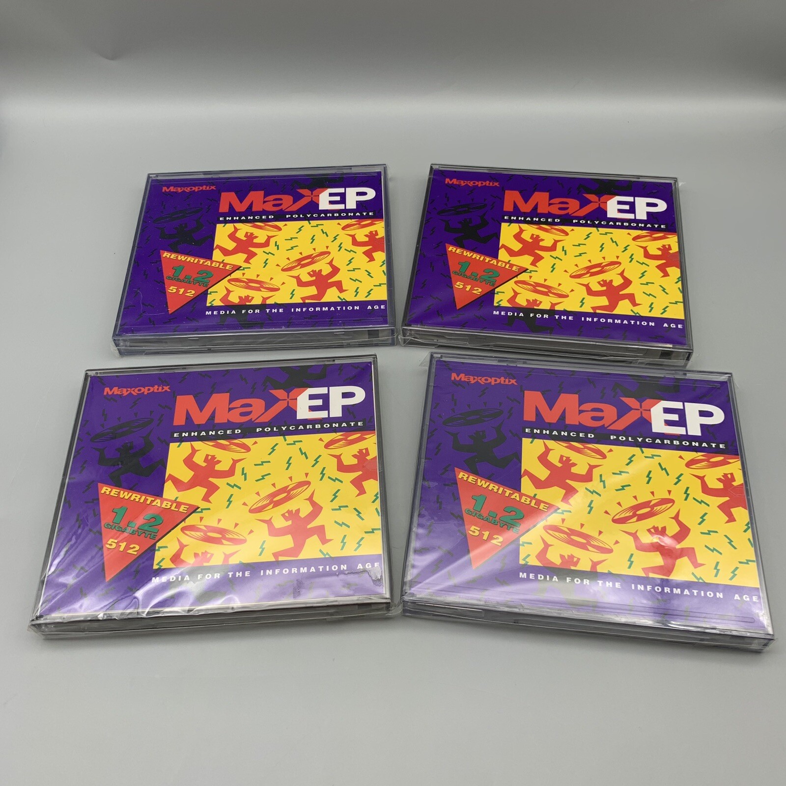 MaxOptix Max EP Rewriteable 1.2 GB PN2015383RW Optical Cartridge Lot of 4 SEALED