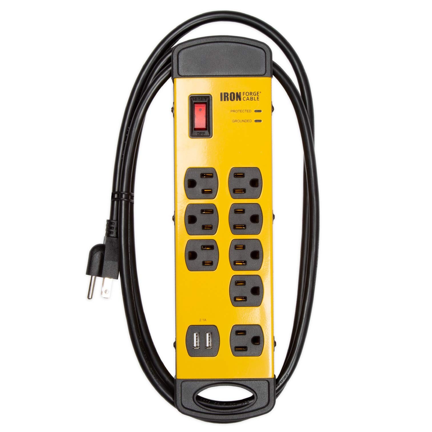8 Outlet Heavy Duty Surge Protector Power Strip 14/3 SJT 6 ft Extension Cord