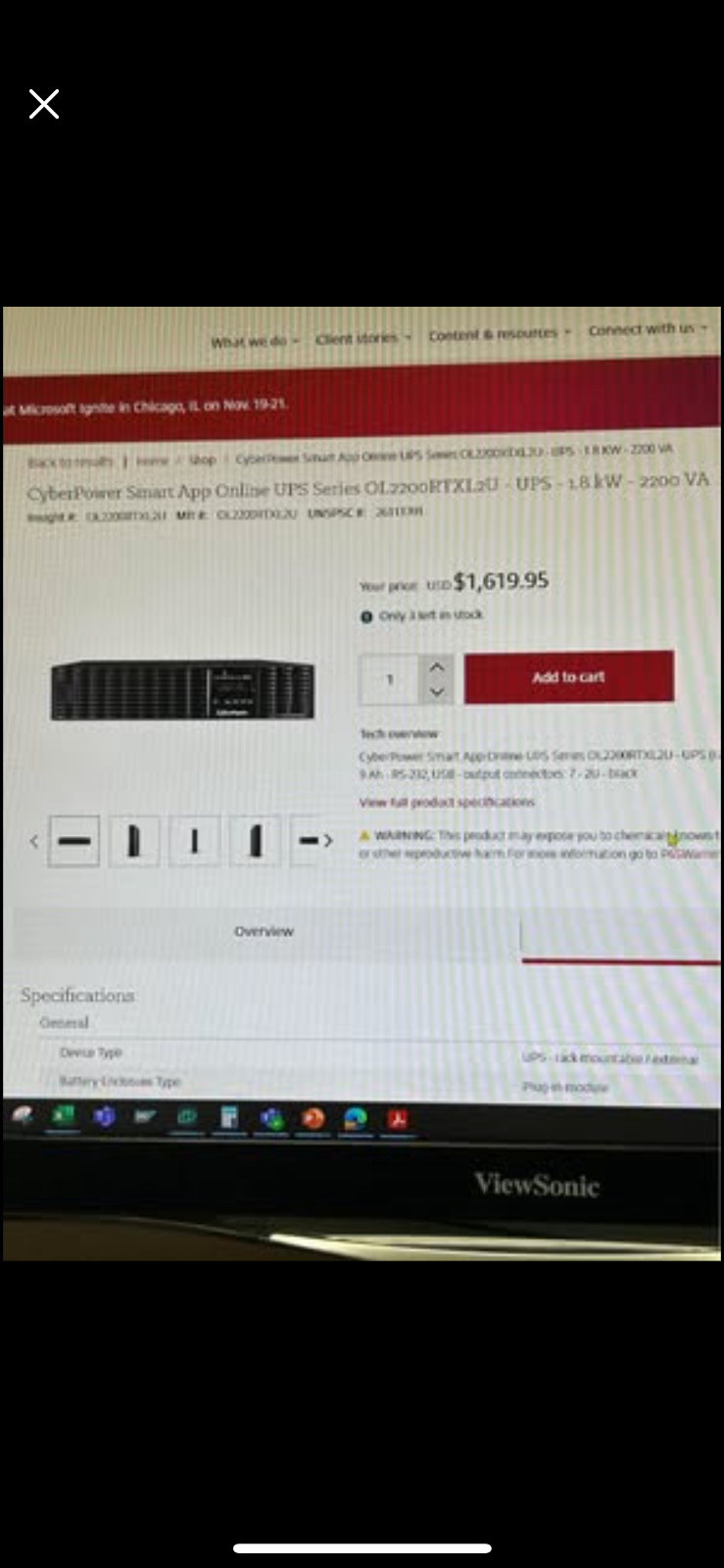 cyberpower smart app online universal power supply series OL2200RTXL2U-UPS-1.8 