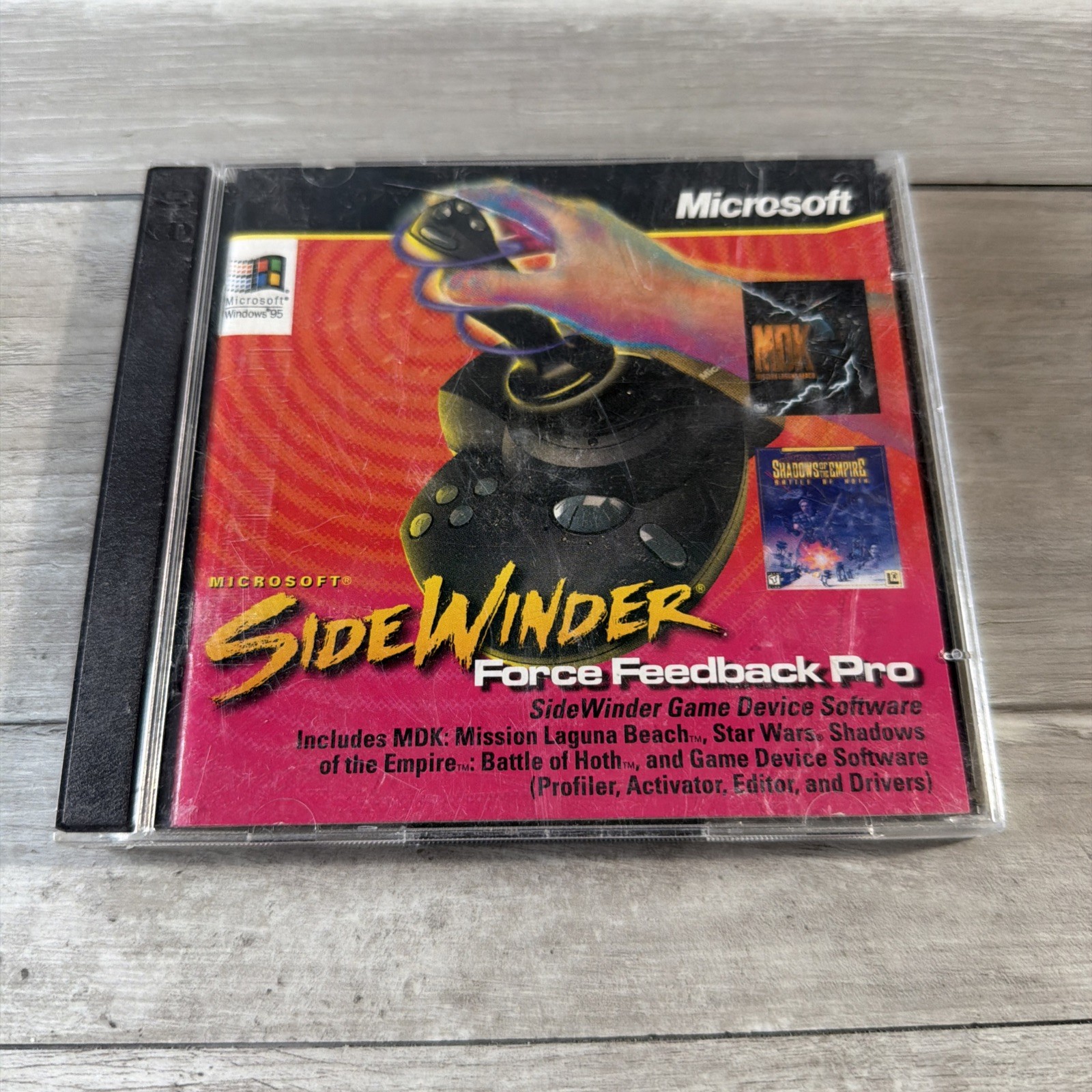 Microsoft SideWinder Force Feedback Pro Software CD Game Device for Windows 95