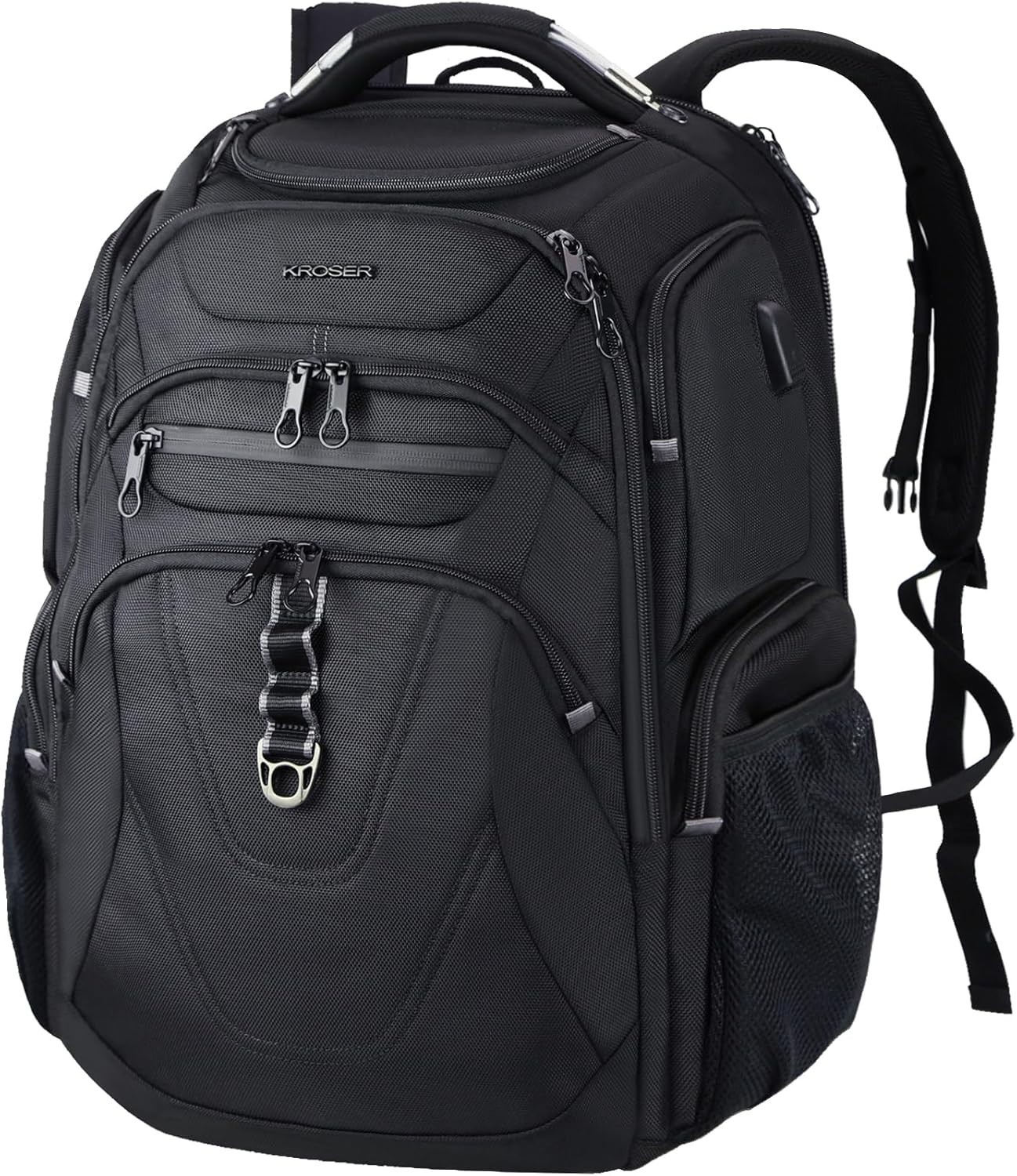 TSA Friendly 18.4" Travel Laptop Backpack Water-Repellent RFID USB Black