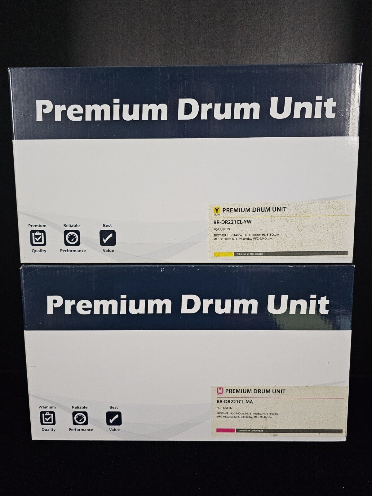 2 Premium Drum Units BR-DR-221CL Yellow & Magenta