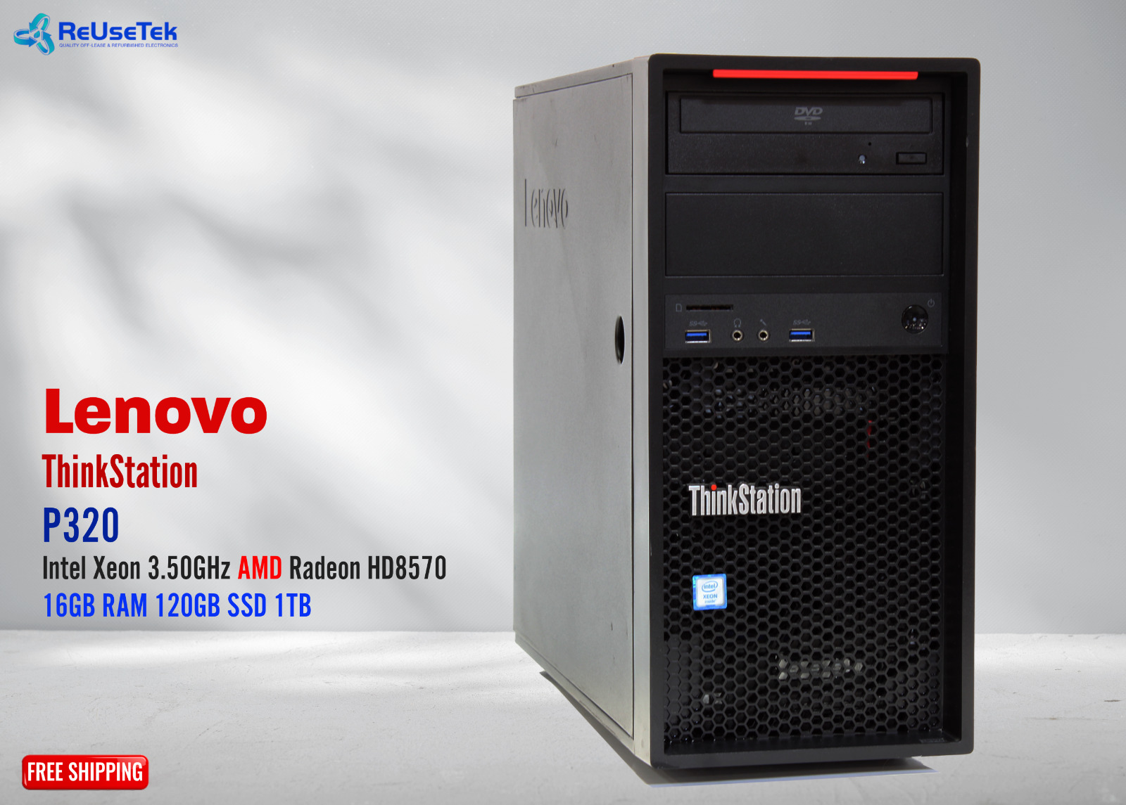 Lenovo ThinkStation P320 Intel Xeon 3.50GHz Radeon HD8570 16GB RAM 120GB SSD 1TB