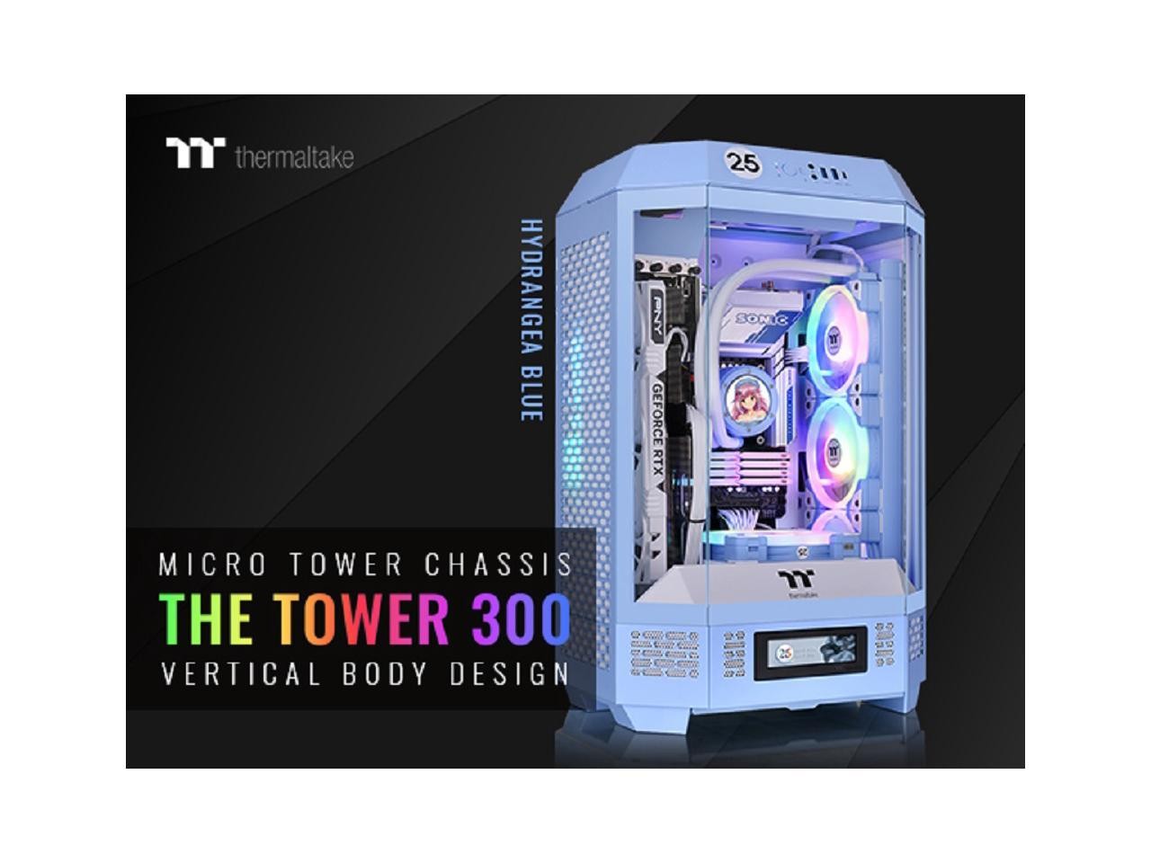Thermaltake The Tower 300 Hydrangea Blue Micro Tower Chassis (ca-1y4-00sfwn-00)
