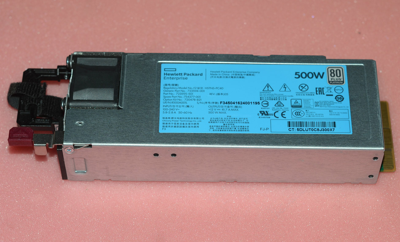 HP Gen9 500W FlexSlot Platinum PSU Power Supply 723594-001 754377-001 723595-101