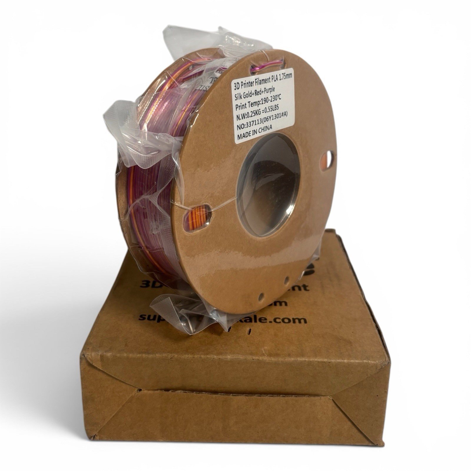 dikale Silk Tri-Color PLA+ Gold Red Purple 250g 1.75mm 3D Printer Filament NEW