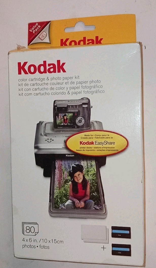 Kodak EasyShare PH-80 Color Cartridge Photo Paper Kit 80 Prints NOS