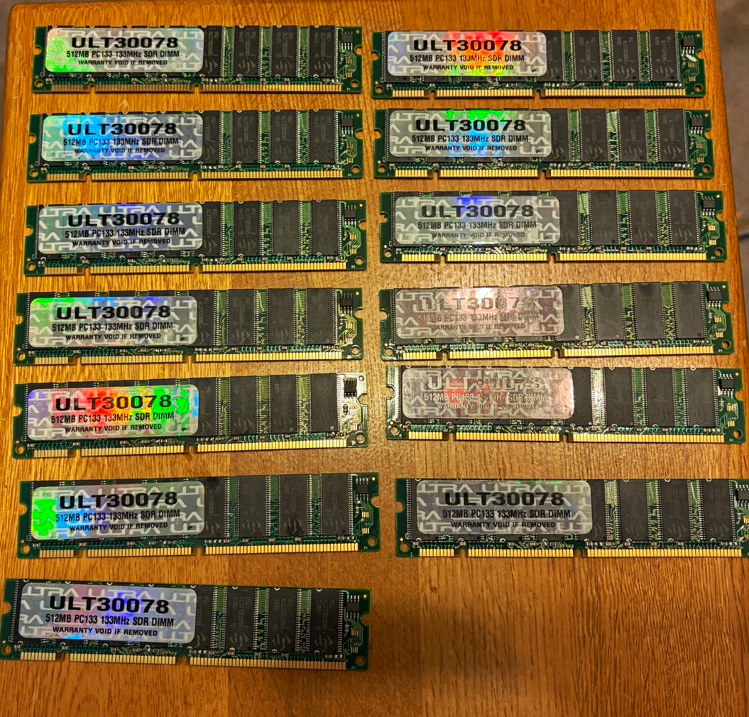 Ultra 6GB (12x512MB) SDR SDRAM PC-133 168-Pin Unbuffered DIMM ULT30078