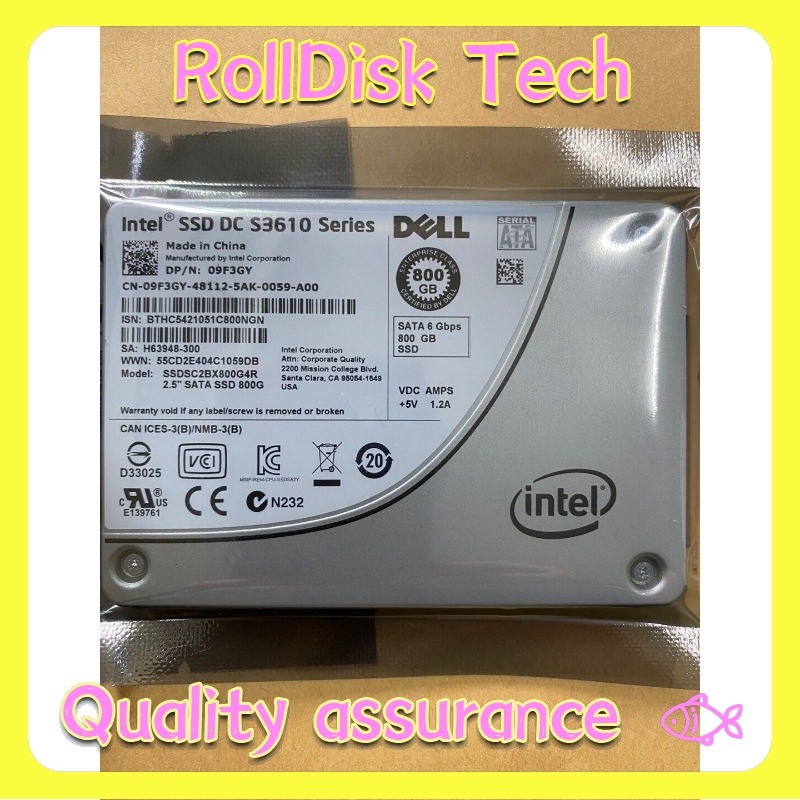09F3GY DELL /Intel DC S3610 Series SSDSC2BX800G4R 800GB 2.5 Inch SATA3 SSD 9F3GY