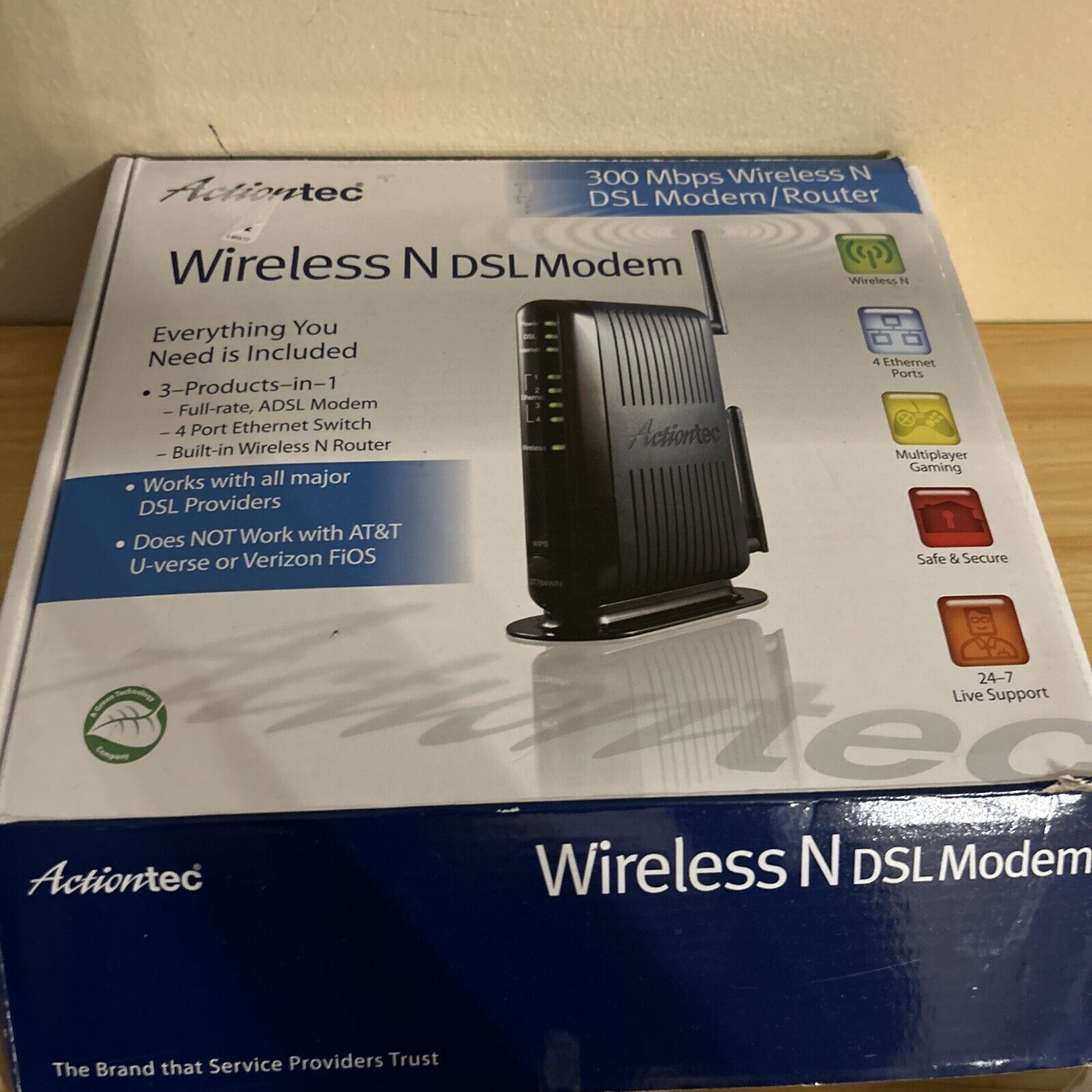 Actiontec GT784WN Wireless N DSL Modem Router 300 Mbps NEW