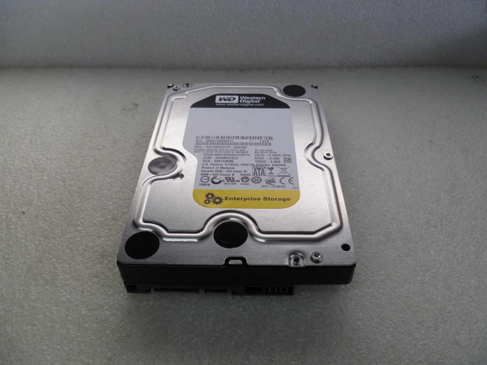 WESTERN DIGITAL WD1002FBYS-05A6B0 1TB SATA HARD DRIVE DCM:HANNHV2CA
